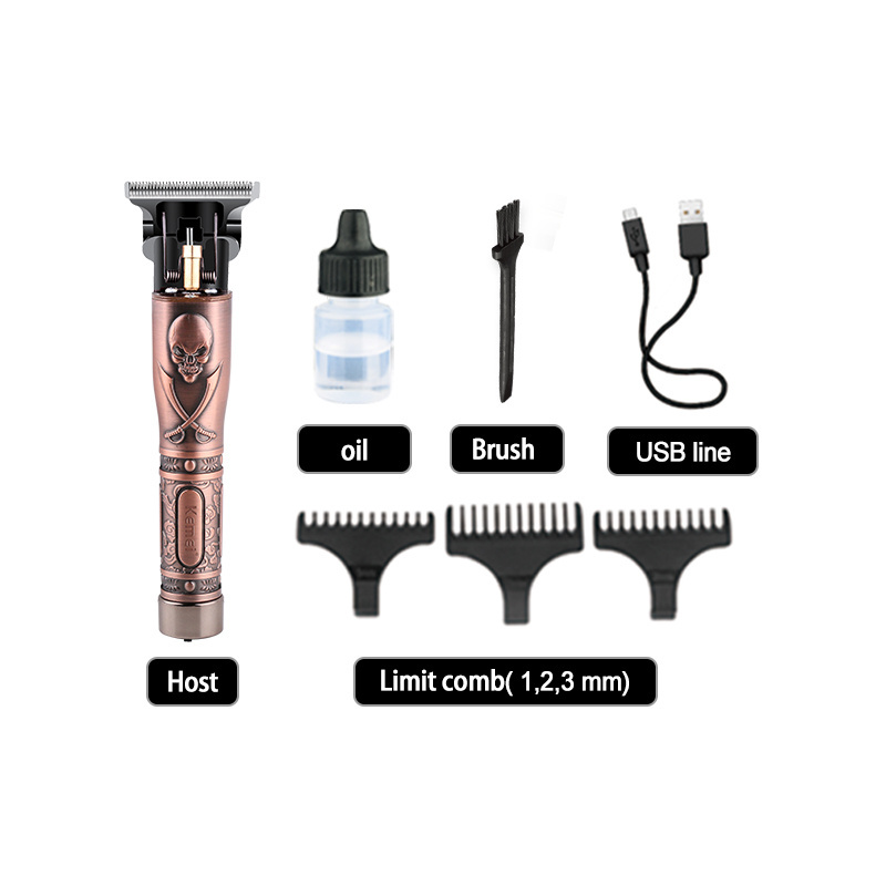 Kemei km-9370 Baldheaded Hair Clipper Trimmer Heavy Hitter Cordless USB Trimmer Hair Cutting Machine