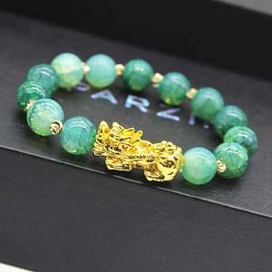 2022 Lucky Charm Bracelet Jewelry Fashion Glass Jade Wealth Beaded Gold Pixiu Feng Shui Bracelets