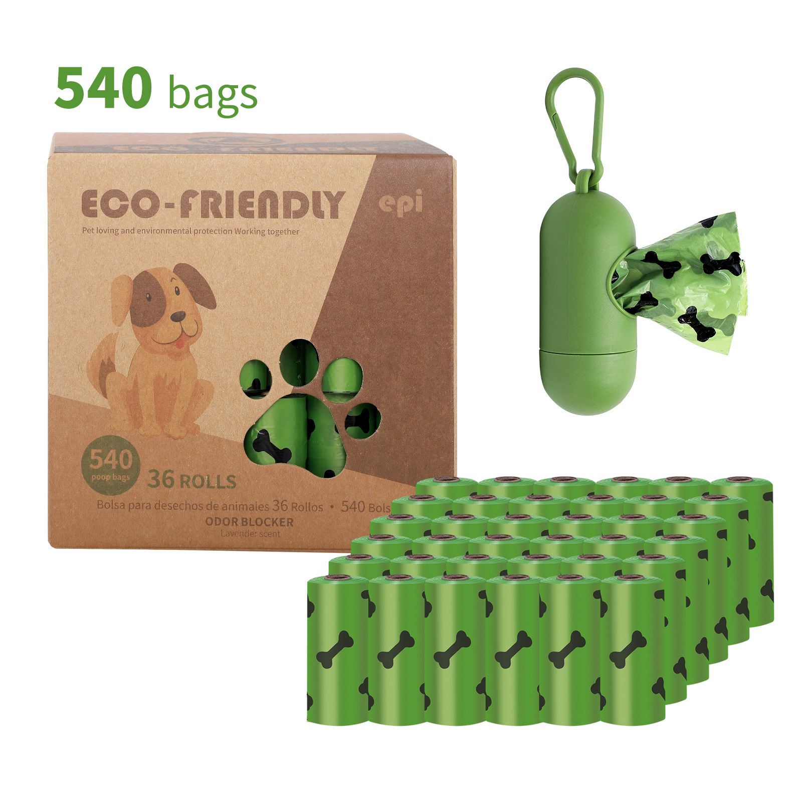 Best Pet Supplies Dog Poop Bags for Waste Refuse Cleanup Doggy Roll Replacements for Outdoor Puppy Walking and Travel Leak Proof