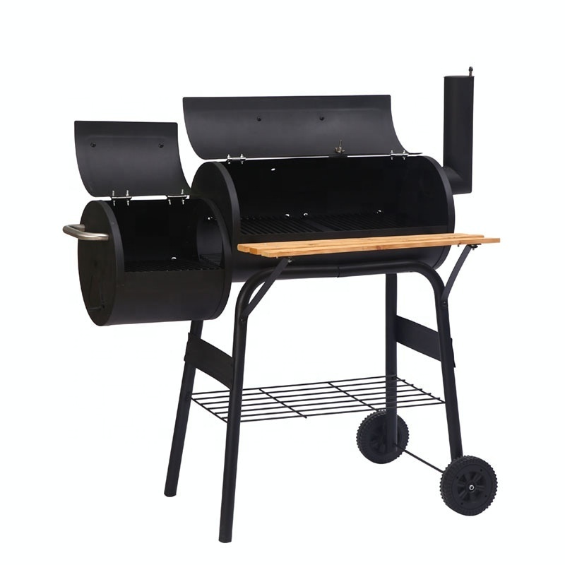 Kinghon Outdoor Camping Patio BBQ Grill Black 348 Square Inches Heavy Duty Backyard Meat Charcoal Grill Offset Smoker for Garden