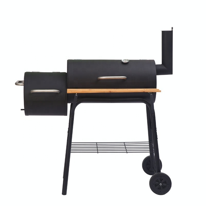 Kinghon Outdoor Camping Patio BBQ Grill Black 348 Square Inches Heavy Duty Backyard Meat Charcoal Grill Offset Smoker for Garden