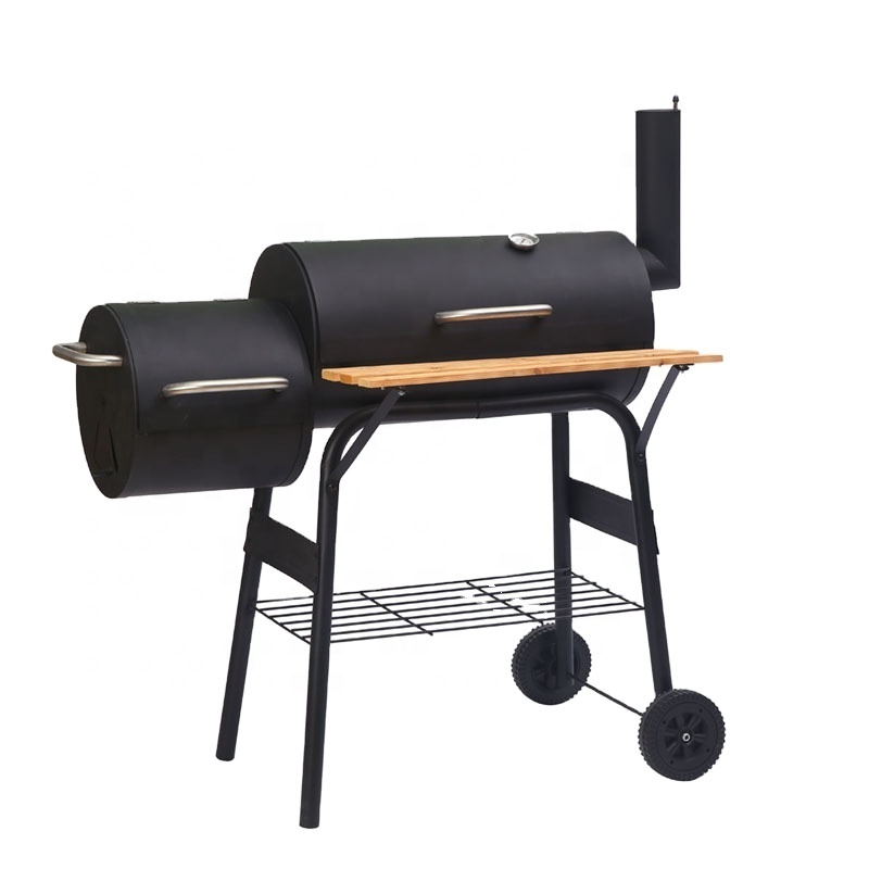 Kinghon Outdoor Camping Patio BBQ Grill Black 348 Square Inches Heavy Duty Backyard Meat Charcoal Grill Offset Smoker for Garden