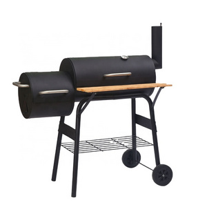 Kinghon Outdoor Camping Patio BBQ Grill Black 348 Square Inches Heavy Duty Backyard Meat Charcoal Grill Offset Smoker for Garden