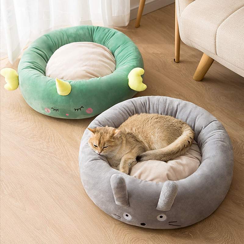 Whosale Pet Bed Corduroy Material Warm Dog Totoro Shape Dog Bed Round Fashionable Dog Cat Pet Bed