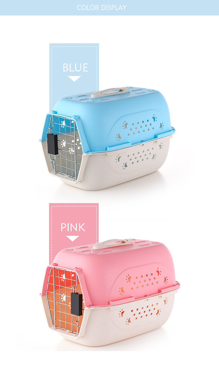 Wholesale Portable outdoor sport cat dog plastic airline approved dog travel transport box pet carrier and travel crate