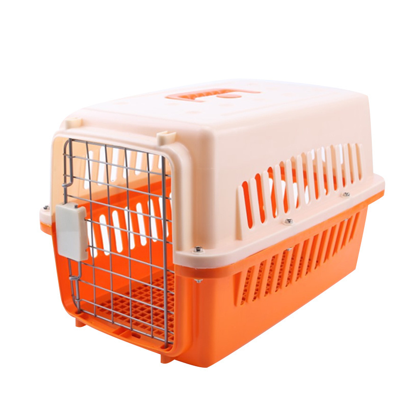 Portable pet cat dog transport cage kennel indoor pet dog cage air travel dog carrier on wheels & walking pet carrier