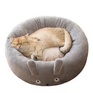 Whosale Pet Bed Corduroy Material Warm Dog Totoro Shape Dog Bed Round Fashionable Dog Cat Pet Bed