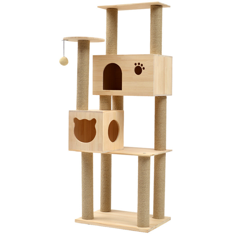 Deluxe Wooden Outdoor  Pet Condo Cat Tree House Furniture For Cat