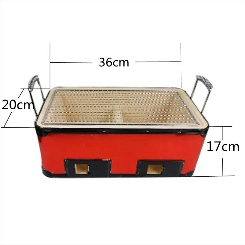 Japanese Ceramic Hibachi BBQ Table Grill Red Outdoor Cooking Ware Heat Resist Barbecue Tool Portable Yakatori Charcoal Grills