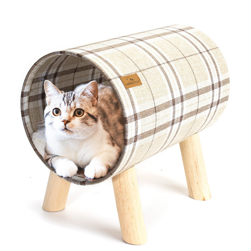 Cat Hammocks For Indoor Cats Durable Wooden Frame Hanging Beds For Kitten And Puppy Detachable Portable Pet House Chairs