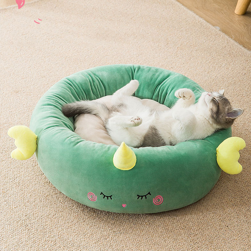 Whosale Pet Bed Corduroy Material Warm Dog Totoro Shape Dog Bed Round Fashionable Dog Cat Pet Bed