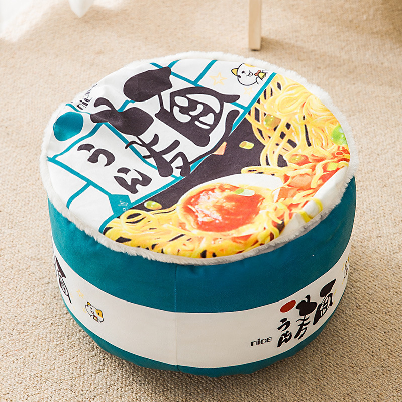 With Soft Ramen Personalised Cover Washable Wool Fleece Plush Half Enclosed Cat Instant Noodles Ramen Pet Dog Memory Foam Bed