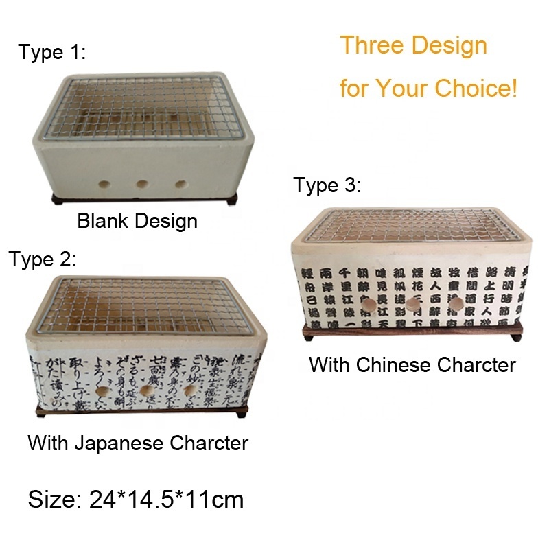 Home Japanese Style yakitori grill Tabletop Ceramic BBQ Grill Japan Clay Hibachi Barbecue grill as Mothers day Gifts Kitchen