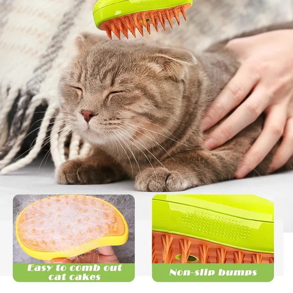 3 in 1 Rechargeable Pet cleaning Hair Massage Brush Self cat clean dog Spray Hair Removal Comb Pet Spa Brush for Dogs Cats