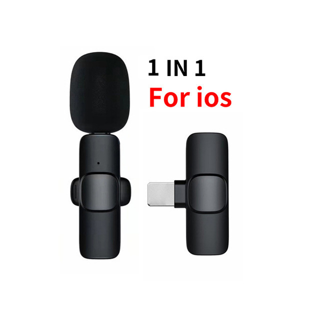 2023 Hotsale  1 Drag 2 Microphone Lavalier 2.4GHz 2 in 1 Portable Mini Microphone Wireless Recording Microphone for Phone