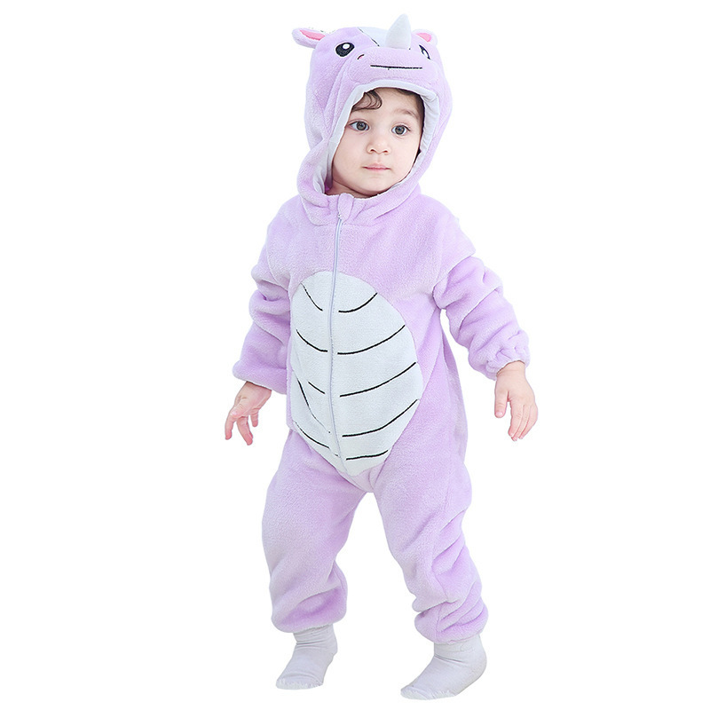 Winter Newborn Baby Girls Jumpsuits for Boys Flannel Animal Lion Unicorn Rompers Toddler Infant Pajamas Clothes Costume Clothes