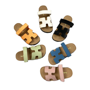 Summer Fashion New Girls Sandals Anti slip Children High Quality Cork Boken Soft Sole Slippers Kids Casual Beach Shoes