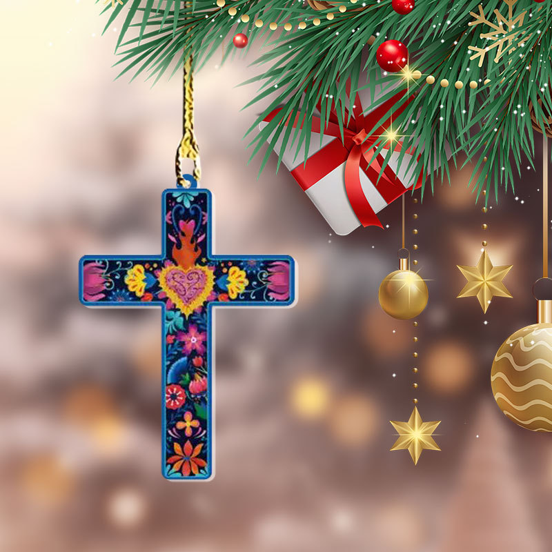 European and American style cross clear acrylic pendant keychain decoration gift giving gift for Easter