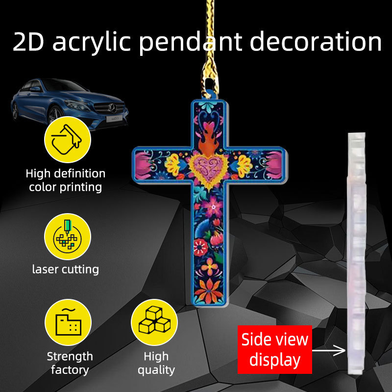 European and American style cross clear acrylic pendant keychain decoration gift giving gift for Easter