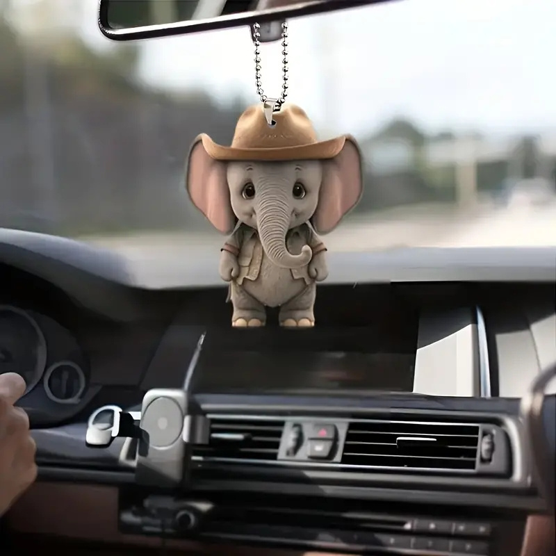 2D acrylic flat pendant car decoration pendant  elephant shaped backpack keychain decoration the best gift for holiday gifts