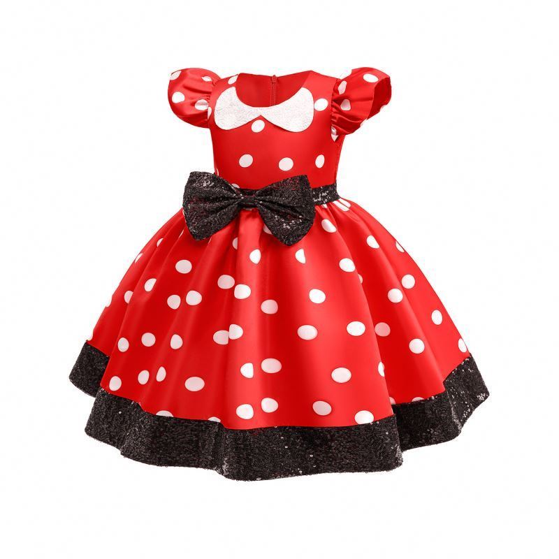 Girl Polka Dots Fancy Dress Up Costume Princess Mini Mouse Birthday Party Tulle Dresses