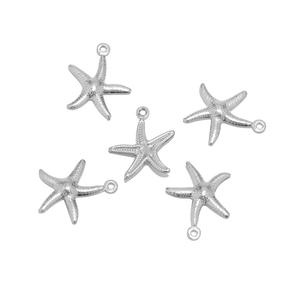 Stainless Steel Starfish Charms Shell Pendant Necklace Findings Bracelet Accessories for DIY Jewelry Making Components