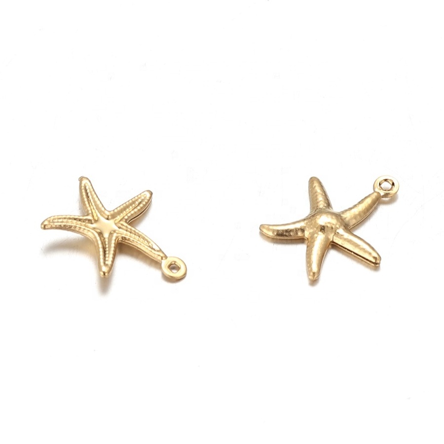 Stainless Steel Starfish Charms Shell Pendant for Necklace Findings Bracelet Accessories Jewelry Making Findings