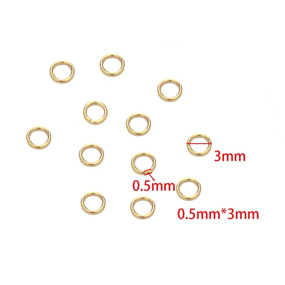 Open Split Ring Connectors DIY Jewelry Making Accessories Supplies PVD Plated Gold Plated Stainless Steel Jump Rings