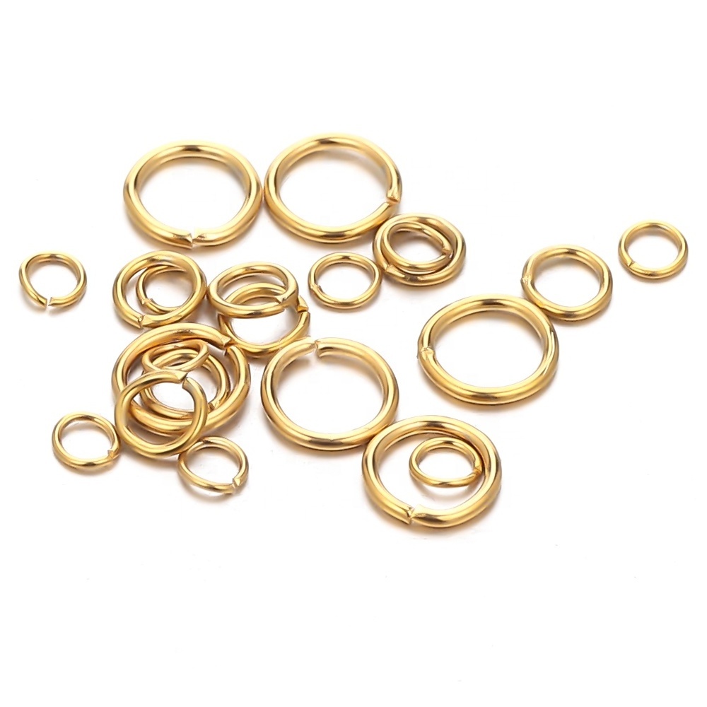 Open Split Ring Connectors DIY Jewelry Making Accessories Supplies PVD Plated Gold Plated Stainless Steel Jump Rings