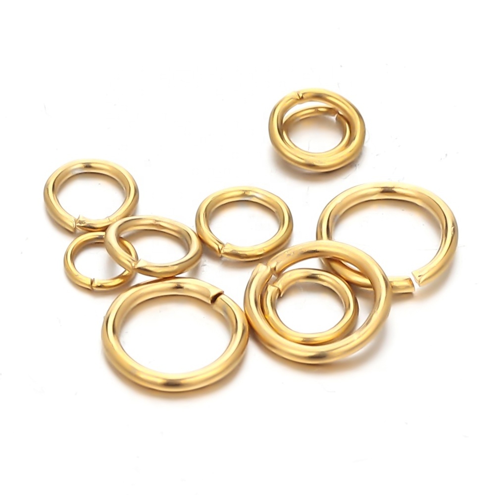 Open Split Ring Connectors DIY Jewelry Making Accessories Supplies PVD Plated Gold Plated Stainless Steel Jump Rings