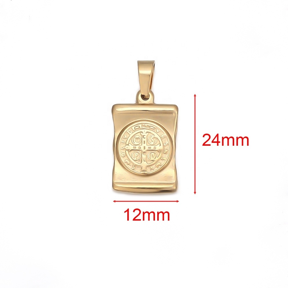 Stainless Steel Gold Plated Enamel Cross Jesus Religious Charms Pendants for Diy Jewelry Accessories Necklace Bracelet Finding