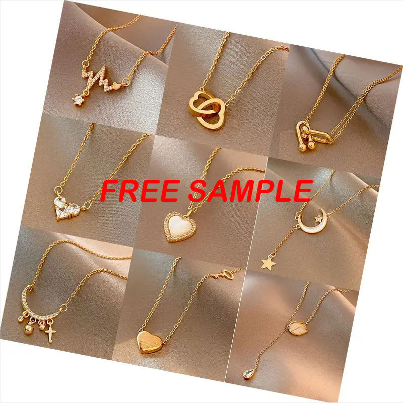 Free Sample 2024 Wholesale Trendy Fashion Fine Jewelry Stainless Steel Necklace Titanium Steel Necklace For Women