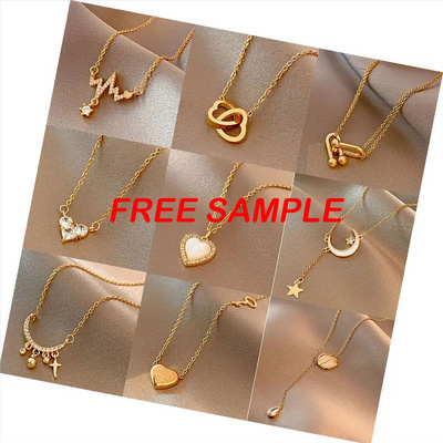 Free Sample 2024 Wholesale Trendy Fashion Fine Jewelry Stainless Steel Necklace Titanium Steel Necklace For Women