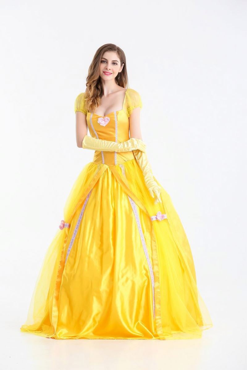 Hot Selling Adult Beauty And The Beast Elegant Princess Dress Costume For Halloween Party For Women