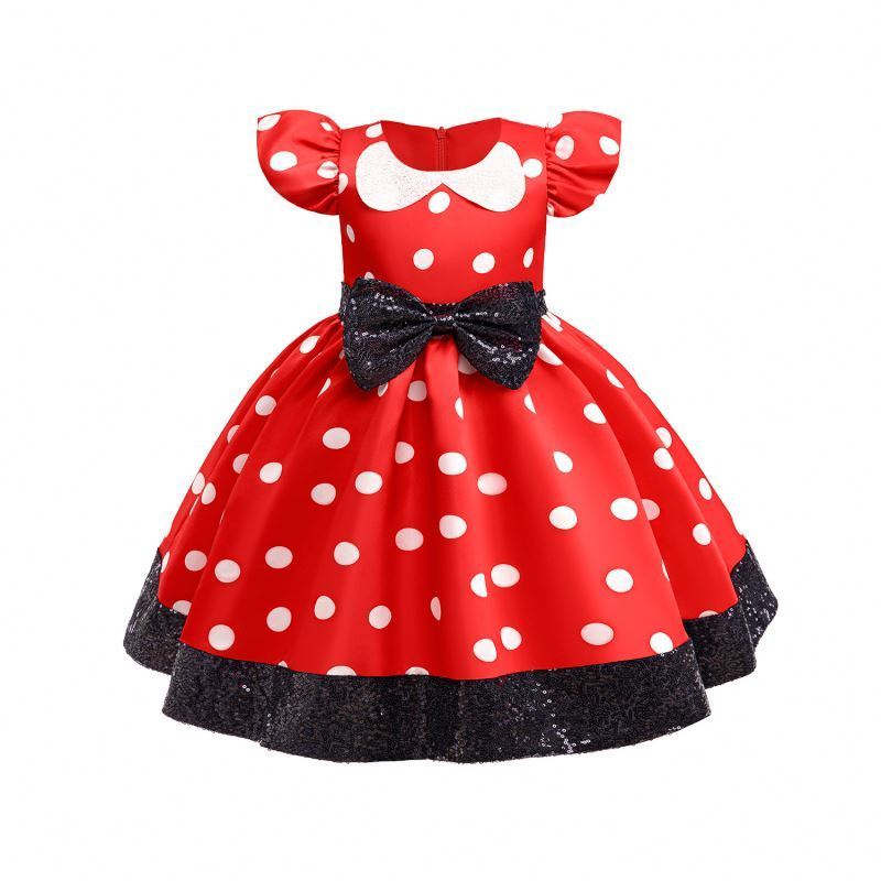 Girl Polka Dots Fancy Dress Up Costume Princess Mini Mouse Birthday Party Tulle Dresses