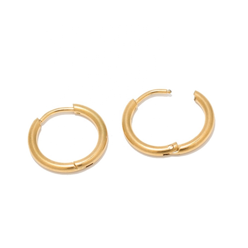 10pcs Fashion Stainless Steel Gold Color Plated Small Hoop Earrings for DIY Women Jewelry Findings Components Wholesale