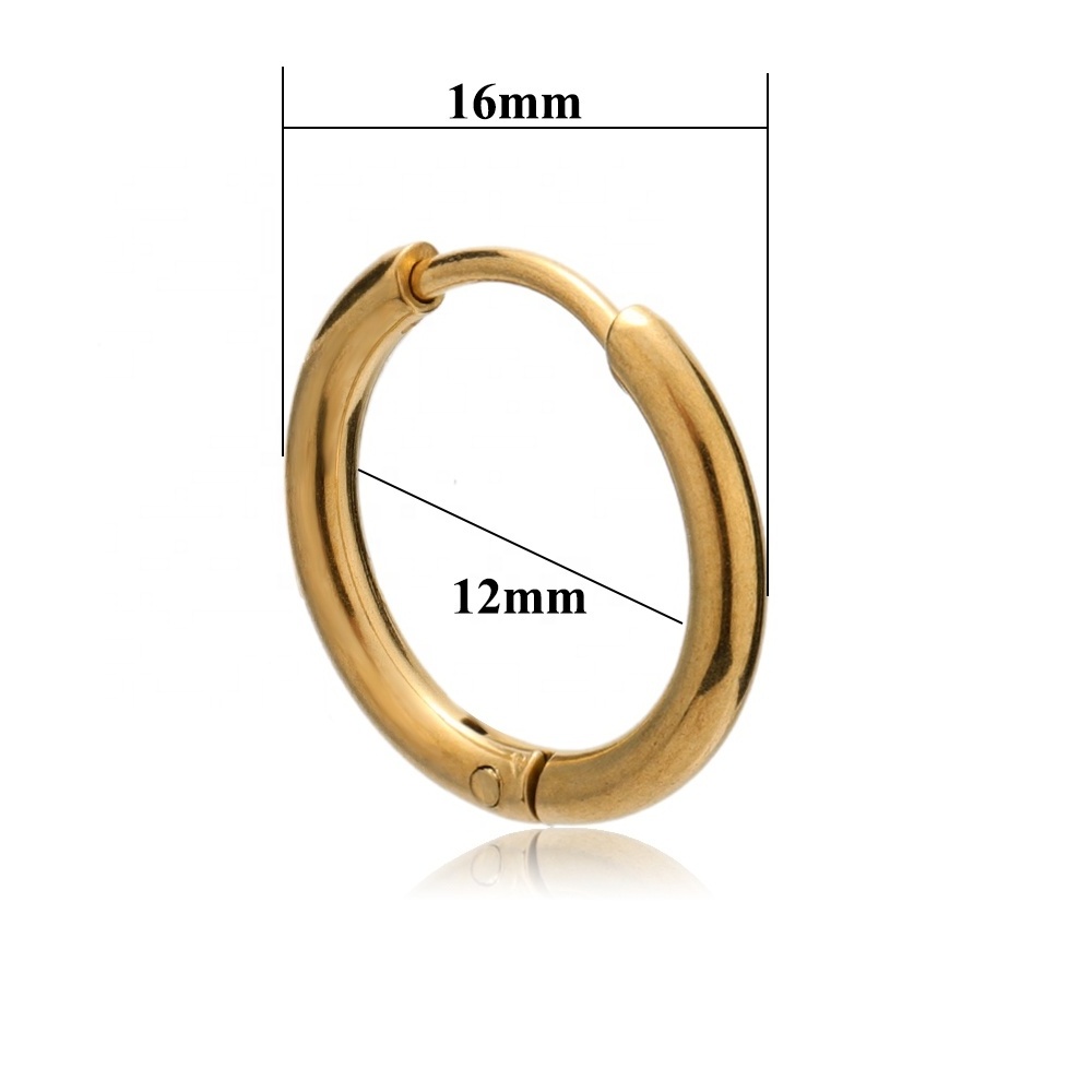 10pcs Fashion Stainless Steel Gold Color Plated Small Hoop Earrings for DIY Women Jewelry Findings Components Wholesale