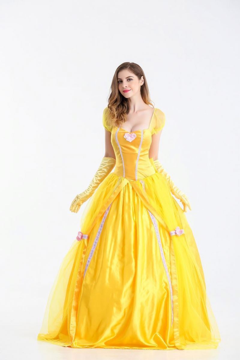 Hot Selling Adult Beauty And The Beast Elegant Princess Dress Costume For Halloween Party For Women