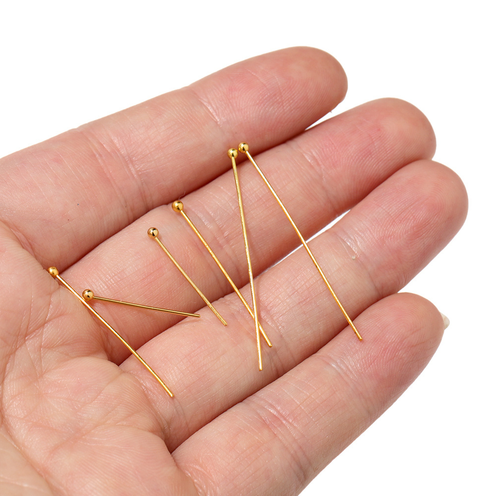 wholesale DIY Earrings Findings Handmade Stainless Steel Gold Color Head Pins