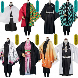 Hot Sale Anime Demon Slayer Kimetsu No Yaiba Tanjirou Kamado Nezuko Costume Cosplay Women Men Kimono Cosplay Costume Sets