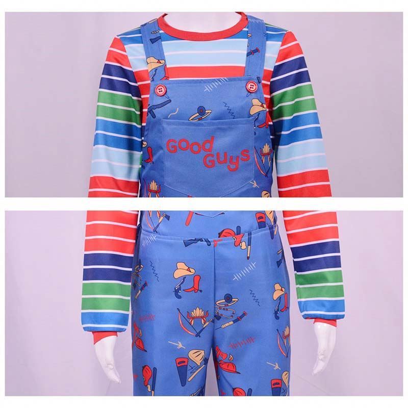 2024 New Designs Halloween Costume for Men Disguise Child's Play Chucky Costume For Adult Kids