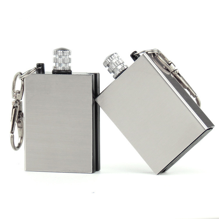 Customized metal stainless steel silver outdoor fuel lighter match kerosene lighter