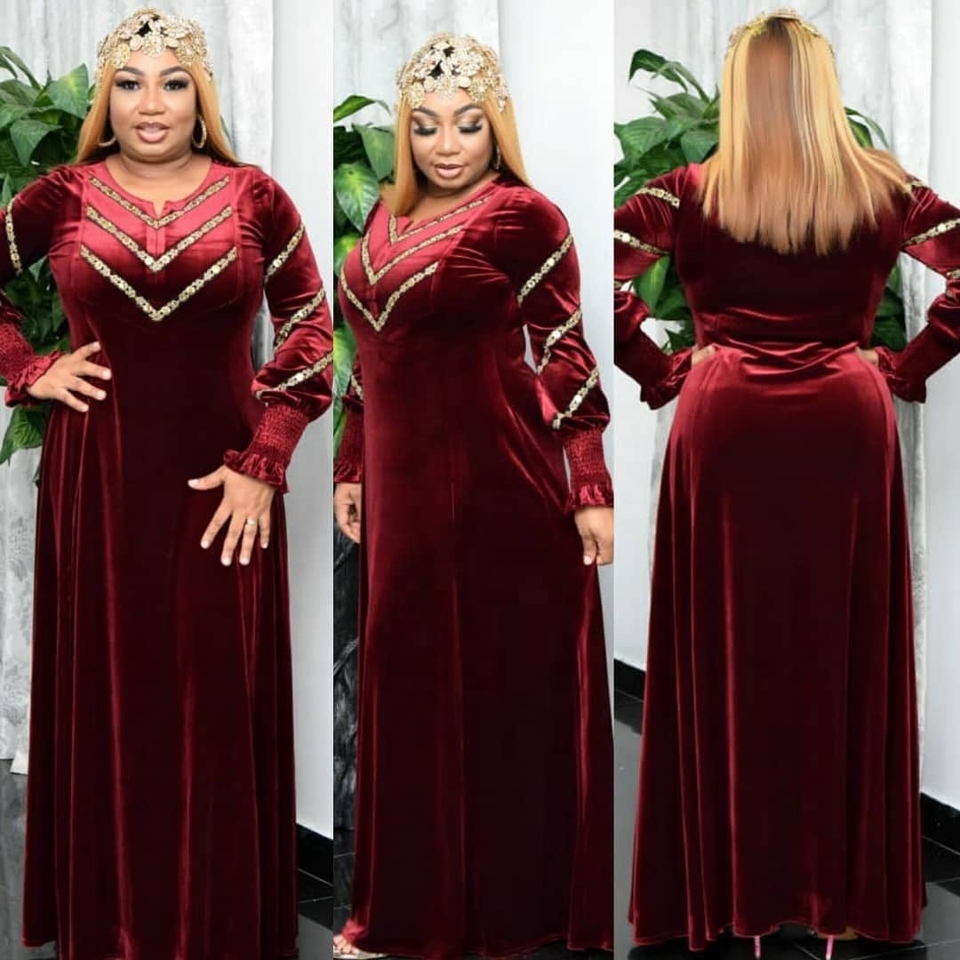 Turkey Dubai Style National Slim Dress Rhinestone Luxury Velvet Elegant Women Gowns Muslim Bodycon Abaya