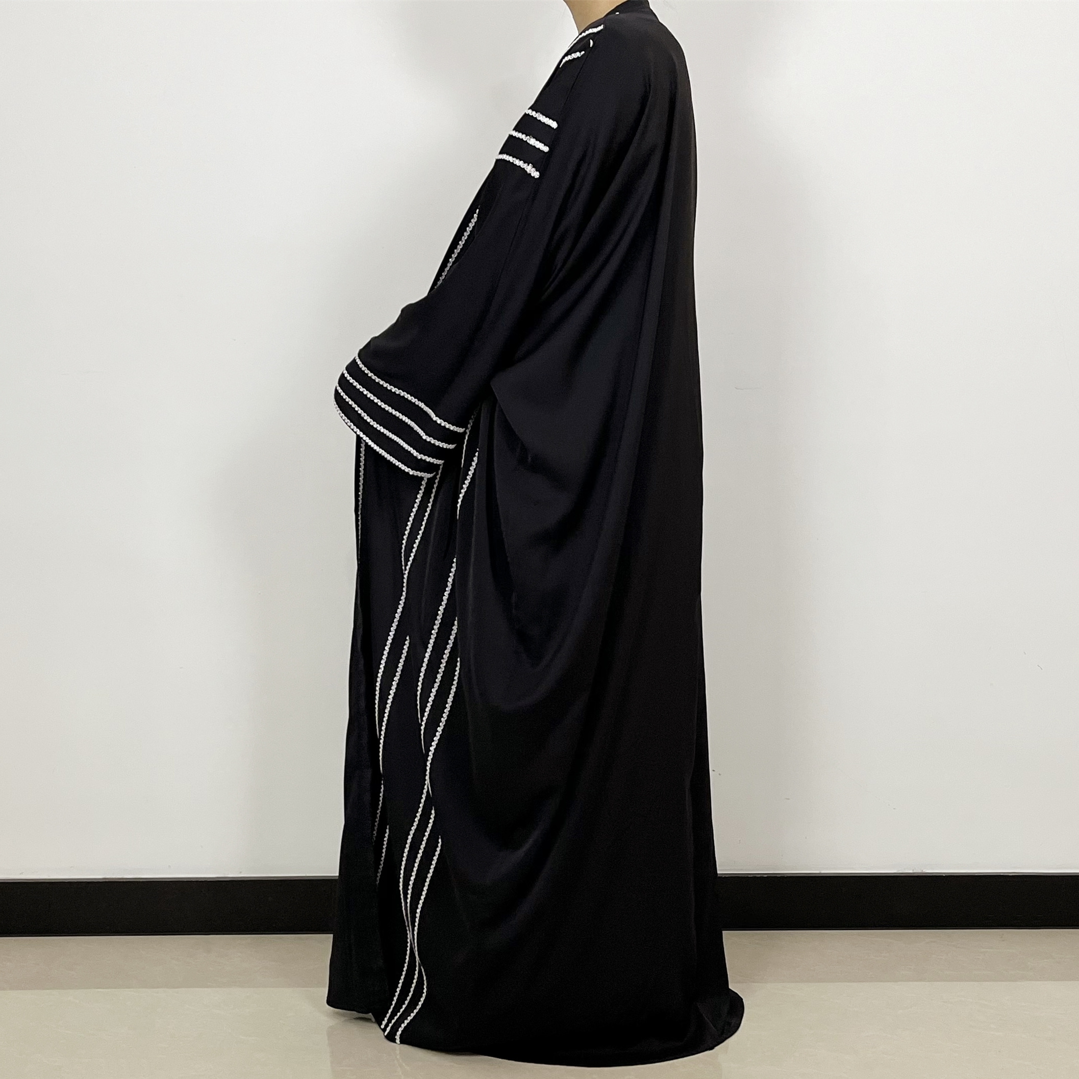 Kimono Saudi Modest Elegant Dress Open Muslim Luxury Dubai Ethnic Islamic Fashion Beading Abaya