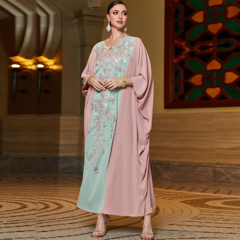 2023 latest abaya design embroidery floral stone hooded burqa embellished new kaftan abaya womenvelvet muslim dress dubai