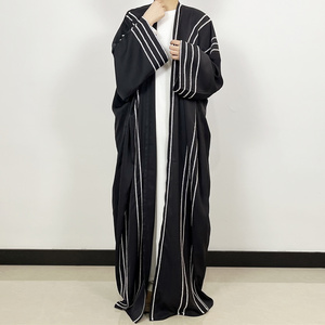 Kimono Saudi Modest Elegant Dress Open Muslim Luxury Dubai Ethnic Islamic Fashion Beading Abaya