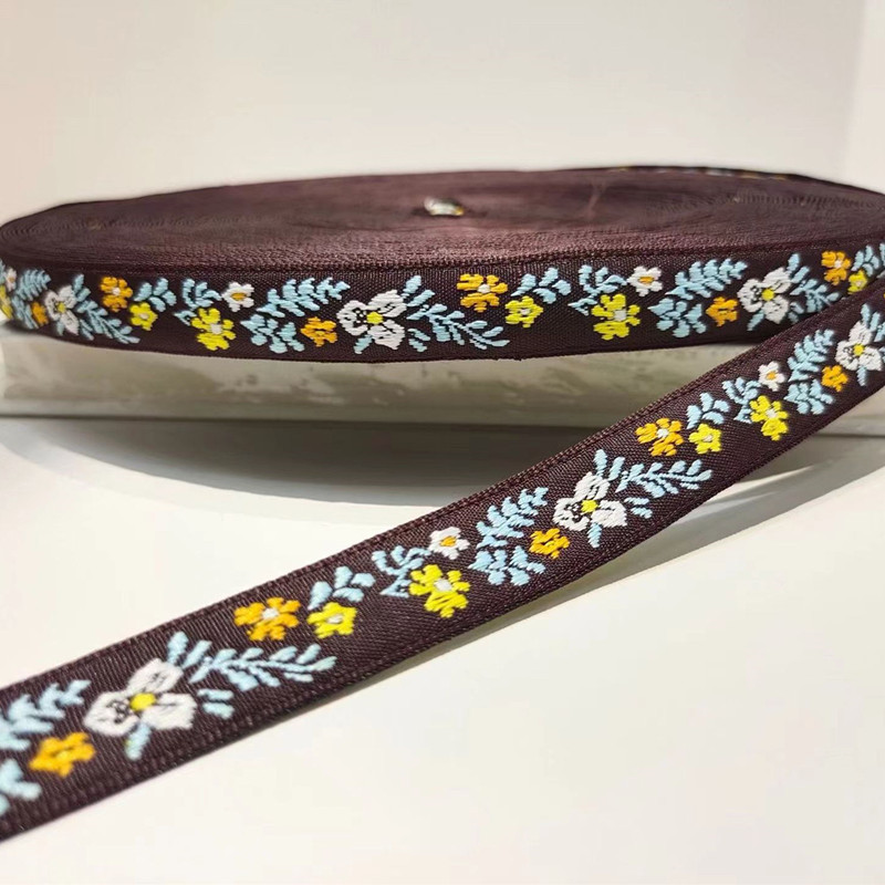 Hot Sale  Polyester Ethnic Style Jacquard Webbing Tape Vintage Embroidery Jacquard Ribbon Webbing for decoration