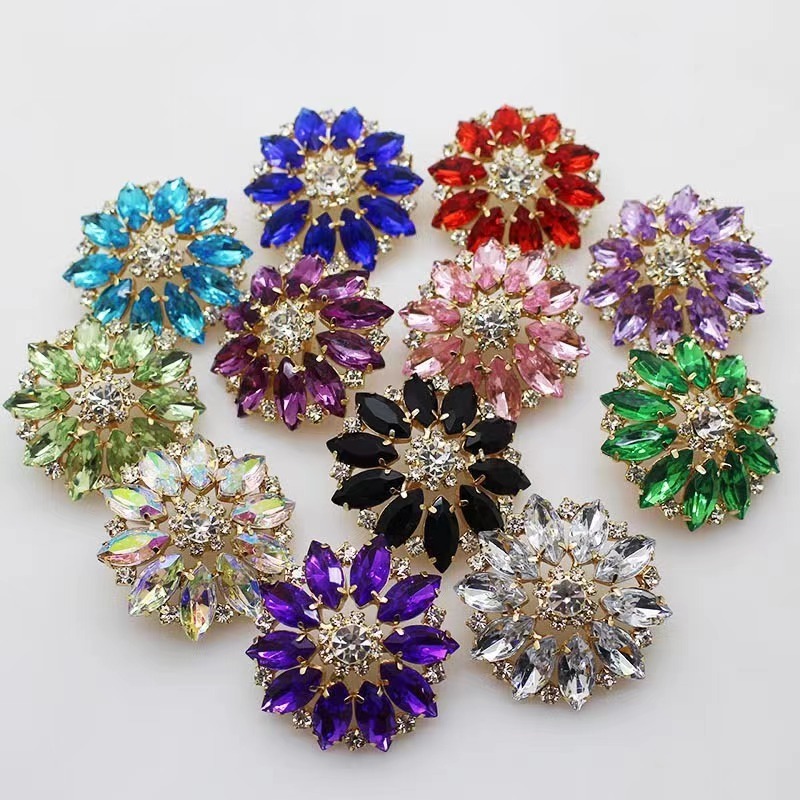 Hot Sale Popular  Rhinestone Button With Shank Sew on Button DIY Accessories