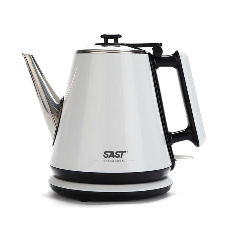 Factory direct kettle 1.2L double-layer insulated long mouth kettle split household kettle 304 stainless steel