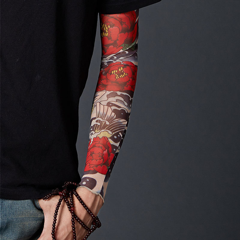 Fashion Men Women Seamless Nylon False Tattoo Sleeves Designs Body Arm Custom False Tattoo Sleeves For Cool Men Women